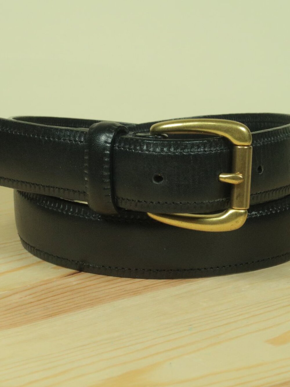 Vintage 90s Coach Leather Dress Belt Mens 34 Black Full Grained Cowhide 5915